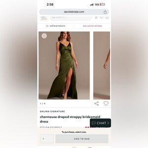 Olive green wedding guest dress